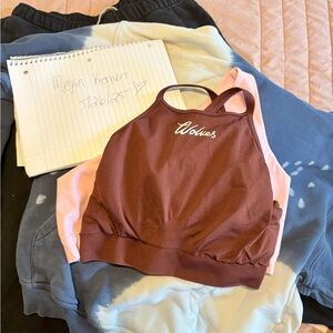 Darc Sport Brown and Pink Racerback Sports Bra